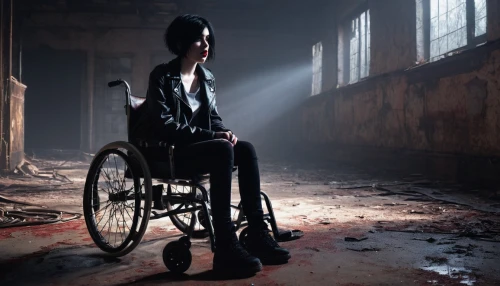 wheelchair,paraplegic,the physically disabled,disability,disabled person,goth woman,gothic fashion,girl with a wheel,motorized wheelchair,gothic woman,wheelchair racing,cross-legged,goth subculture,urbex,cross legged,gothic style,crutches,disabled,skillet,asylum,Conceptual Art,Daily,Daily 27
