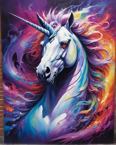 unicorn art,colorful horse,unicorn,painted horse,unicorn background,pegasus,unicorn and rainbow,rainbow unicorn,unicorns,a white horse,white horse,white horses,dream horse,equine,constellation unicorn,carnival horse,unicorn face,fire horse,unicorn head,horseman,Conceptual Art,Oil color,Oil Color 03