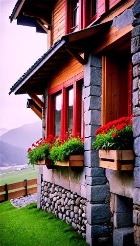 grass roof,traditional house,house in mountains,swiss house,house in the mountains,turf roof,chalet,wooden house,home landscape,roof landscape,exterior decoration,timber framed building,beautiful home,house with lake,country house,summer cottage,cottage,red roof,alpine style,stone house,Illustration,Retro,Retro 18