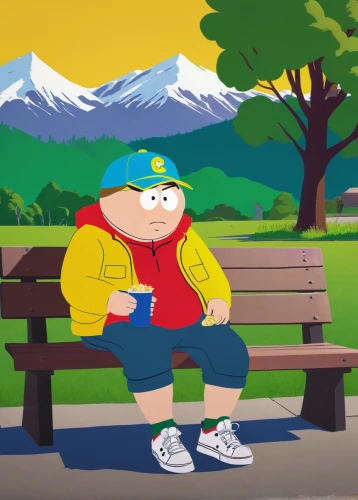 man on a bench,mountain fink,park bench,picnic table,greek,recess,bart,olympic mountain,parks,cartoon video game background,farley,asiago,craig,golf course background,pubg mascot,mac,portrait background,jerry,prank fat,pedometer,Illustration,Vector,Vector 03