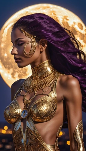 zodiac sign libra,warrior woman,libra,athena,female warrior,sorceress,gold and purple,fantasy woman,purple and gold,goddess of justice,horoscope libra,purple moon,fantasy art,ancient egyptian girl,cleopatra,zodiac sign gemini,breastplate,celtic queen,the enchantress,golden mask,Photography,General,Realistic
