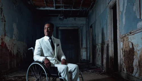 black businessman,a black man on a suit,the physically disabled,wheelchair,wheelchair fencing,disability,paraplegic,african businessman,motorized wheelchair,wheelchair accessible,disabled person,disabled toilet,asylum,handicap accessible,handicapped,conceptual photography,workhouse,wheelchair racing,the morgue,elderly man,Illustration,Black and White,Black and White 01