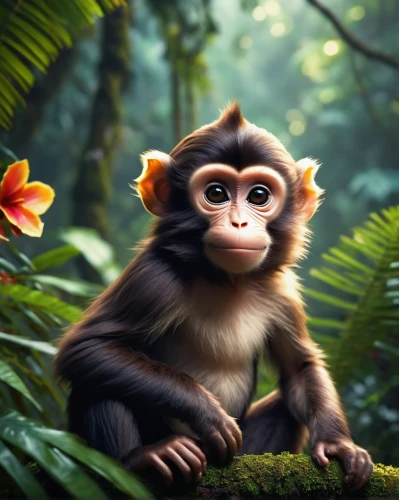 monkey banana,primate,monkey island,tufted capuchin,barbary monkey,baby monkey,monkey,primates,bonobo,monkeys band,anthropomorphized animals,tamarin,monkey family,the monkey,orang utan,ape,chimpanzee,white-fronted capuchin,monkey gang,uakari,Conceptual Art,Fantasy,Fantasy 06