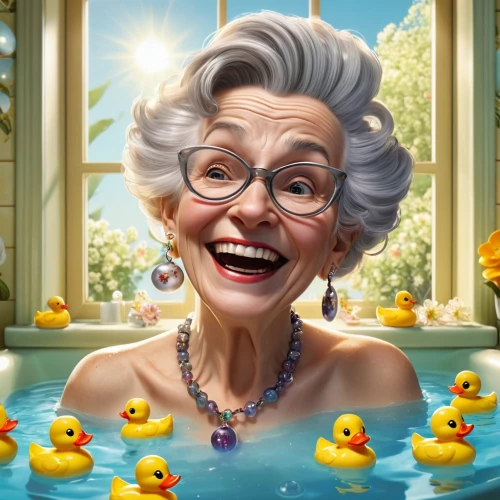 rubber ducks,bath ducks,rubber ducky,rubber duckie,rubber duck,bath duck,ducky,duckling,ducklings,ducks,duck females,bathing,bathing fun,grandma,duck meet,granny,elderly lady,chick smiley,senior citizen,schwimmvogel