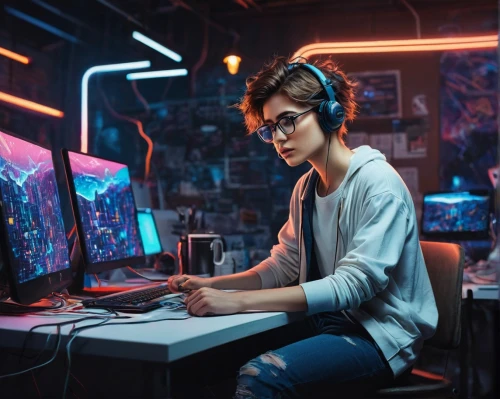 girl at the computer,gamer,gamer zone,wireless headset,music background,lan,dj,cyberpunk,gaming,headset,computer addiction,music workstation,girl studying,computer game,gamers round,listening to music,computer games,connectcompetition,operator,computer freak,Photography,Black and white photography,Black and White Photography 10