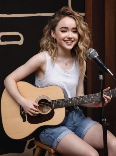 guitar,playing the guitar,acoustic,singing,acoustic guitar,lily-rose melody depp,cute,concert guitar,adorable,performing,ukulele,singer,acoustics,singer and actress,mic,black and white recording,the guitar,tori,performer,orla,Illustration,Realistic Fantasy,Realistic Fantasy 17