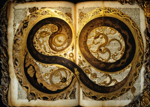 spiral book,magic book,magic grimoire,prayer book,book antique,book pages,parchment,spiral binding,scrape book,abstract gold embossed,hymn book,flora abstract scrolls,serpent,gold foil art,scrolls,library book,rod of asclepius,book bindings,quran,old book