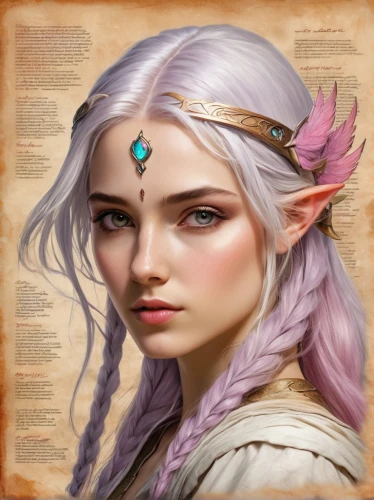 violet head elf,elven,male elf,fantasy portrait,elven flower,dark elf,wood elf,fae,faery,fantasy art,faerie,zodiac sign libra,heroic fantasy,elf,fairy tale character,eglantine,mystical portrait of a girl,fantasy woman,massively multiplayer online role-playing game,elves,Illustration,Realistic Fantasy,Realistic Fantasy 12