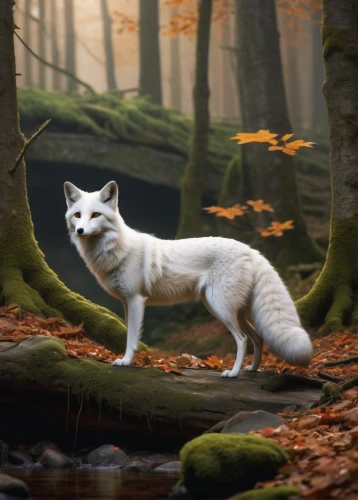 arctic fox,european wolf,forest animal,south american gray fox,canidae,grey fox,white shepherd,piebald,kitsune,a fox,canis lupus,howling wolf,gray wolf,cute fox,little fox,child fox,woodland animals,digital painting,canis lupus tundrarum,tervuren,Art,Artistic Painting,Artistic Painting 02