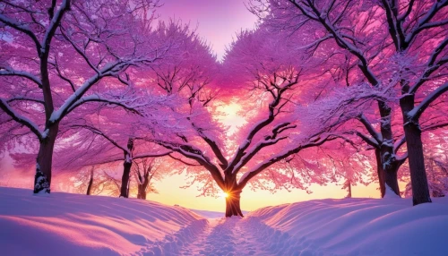 snow landscape,snowy landscape,winter landscape,snow trees,purple landscape,pink dawn,winter forest,winter magic,snow tree,splendid colors,snowy tree,winter background,purple and pink,pink-purple,winter wonderland,lilac tree,winter tree,winter dream,snow scene,hoarfrost,Photography,General,Realistic