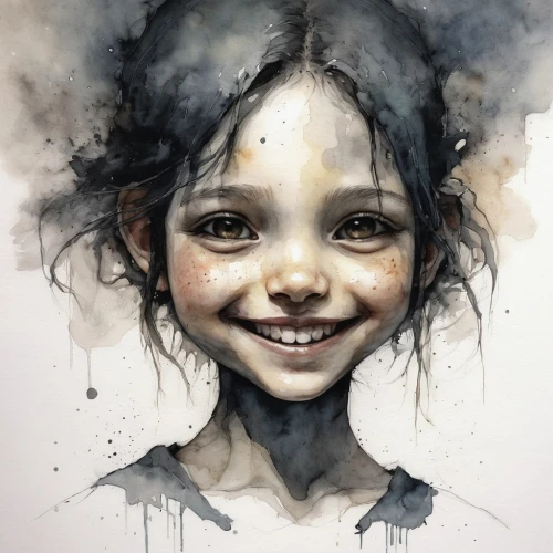 child portrait,the little girl,child girl,little girl in wind,mystical portrait of a girl,a girl's smile,girl portrait,watercolor painting,little girl,watercolor paint,watercolor,kids illustration,child,girl drawing,child art,ink painting,little child,portrait of a girl,watercolour,innocence,Illustration,Abstract Fantasy,Abstract Fantasy 18