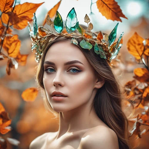 spring crown,autumn jewels,autumn theme,fairy queen,faery,faerie,girl in a wreath,golden crown,autumn gold,autumn background,headpiece,summer crown,headdress,gold crown,autumn icon,princess crown,autumn wreath,dryad,heart with crown,golden autumn,Photography,Artistic Photography,Artistic Photography 03