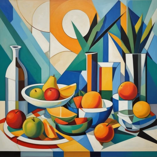 fruit bowl,summer still-life,fruit plate,still-life,still life,fruit basket,cubism,bowl of fruit,still life of spring,braque francais,fruit bowls,basket of fruit,bowl of fruit in rain,tea still life with melon,vegetables landscape,oranges,post impressionist,art deco,fruit market,citrus fruits,Art,Artistic Painting,Artistic Painting 45