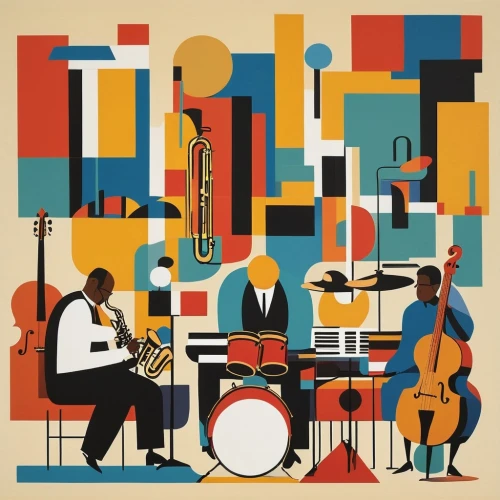 jazz silhouettes,jazz,jazz club,musicians,musical ensemble,big band,rainbow jazz silhouettes,sfa jazz,orchestra,blues and jazz singer,jazz it up,orchesta,music band,instrument music,musical instruments,music instruments,musical paper,memphis shapes,musician,instruments,Illustration,Vector,Vector 12