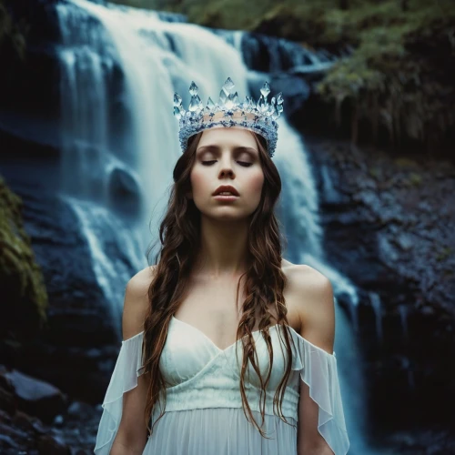 fairy queen,faery,the snow queen,bridal veil,spring crown,princess crown,faerie,water nymph,white rose snow queen,ice queen,celtic queen,fairytale,enchanted,rusalka,fairytales,elven,the enchantress,bridal veil fall,dryad,crowning,Photography,Artistic Photography,Artistic Photography 14
