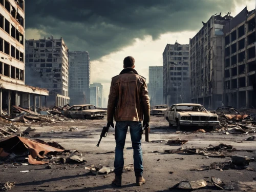 post apocalyptic,destroyed city,apocalyptic,post-apocalyptic landscape,post-apocalypse,fallout4,digital compositing,insurgent,superhero background,photo manipulation,apocalypse,standing man,wasteland,thewalkingdead,photomanipulation,dystopian,fallout,photoshop manipulation,cleanup,action-adventure game,Conceptual Art,Oil color,Oil Color 14