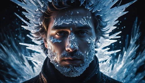iceman,ice,lokportrait,father frost,queen cage,poseidon god face,poseidon,fantasy portrait,archangel,electro,white walker,avatar,ice queen,frozen ice,icy,the ice,icicle,fractalius,frozen,ice planet,Photography,Artistic Photography,Artistic Photography 12