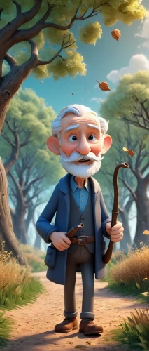 geppetto,elderly man,farmer in the woods,pensioner,old man,jrr tolkien,grandpa,grandfather,old age,main character,hobbit,scandia gnome,a carpenter,elderly person,farmer,zookeeper,game illustration,gardener,the old man,old person,Unique,3D,3D Character