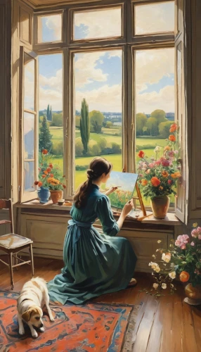 girl studying,woman playing,spring morning,idyll,girl picking flowers,girl at the computer,barbara millicent roberts,lev lagorio,windowsill,girl with dog,woman sitting,marguerite,girl in the garden,home landscape,window sill,idyllic,open window,bedroom window,child with a book,lan thom,Photography,Fashion Photography,Fashion Photography 08