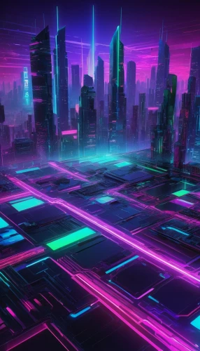 cyberpunk,colorful city,cyberspace,neon arrows,futuristic landscape,neon lights,cityscape,neon light,city trans,neon ghosts,cyber,80's design,metropolis,futuristic,neon human resources,neon,black city,ultraviolet,cities,3d background,Conceptual Art,Oil color,Oil Color 07