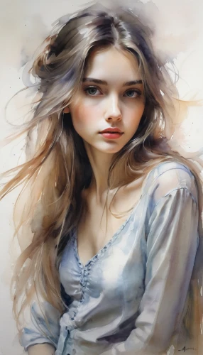 mystical portrait of a girl,girl in a long,young woman,girl portrait,world digital painting,girl drawing,photo painting,portrait of a girl,digital painting,fantasy portrait,watercolor women accessory,art painting,romantic portrait,portrait background,young lady,jessamine,white lady,girl in cloth,oil painting,digital art,Illustration,Paper based,Paper Based 11