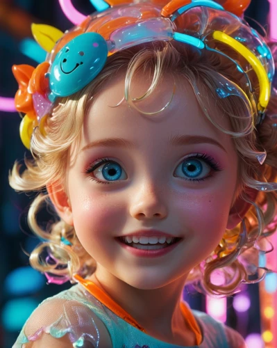 elsa,3d fantasy,little girl fairy,children's background,children's eyes,world digital painting,cinema 4d,child fairy,cute cartoon character,kids illustration,digital painting,child girl,luminous,the little girl,little girl,candy island girl,b3d,anime 3d,a girl's smile,little girl with balloons,Illustration,Abstract Fantasy,Abstract Fantasy 13