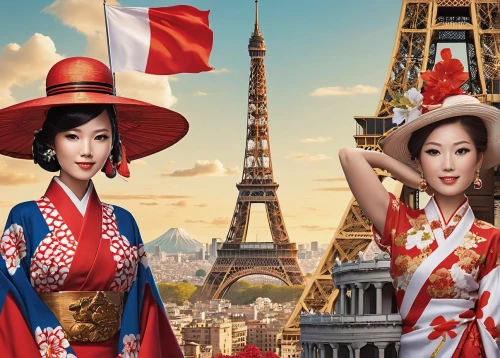 universal exhibition of paris,french digital background,taiwanese opera,french tourists,japanese culture,cultural tourism,japan airlines,tokyo ¡¡,asian culture,japan,japanese background,french culture,world travel,anime japanese clothing,orientalism,japan pattern,japan's three great night views,asian conical hat,peking opera,miss vietnam,Illustration,American Style,American Style 05
