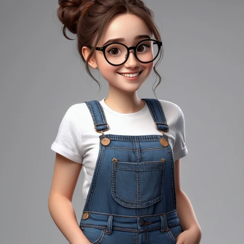 girl in overalls,cute cartoon character,overalls,agnes,cute cartoon image,disney character,3d model,overall,kids glasses,cartoon character,minion,fashionable girl,kids illustration,librarian,girl in t-shirt,3d rendered,female doll,with glasses,girl studying,girl portrait,Illustration,Paper based,Paper Based 02