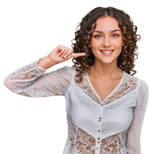 bridal clothing,women's clothing,knitting clothing,women clothes,girl on a white background,long-sleeved t-shirt,artificial hair integrations,see-through clothing,woman pointing,vintage lace,bodice,wedding dresses,ladies clothes,blouse,pointing woman,quinceanera dresses,crochet pattern,one-piece garment,lace border,celtic woman,Illustration,Retro,Retro 14