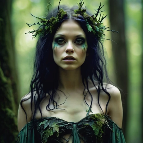 faerie,dryad,faery,the enchantress,fairy queen,fae,the night of kupala,swath,fairy,elven,faun,ballerina in the woods,evil fairy,elven flower,paganism,in the forest,rusalka,poison ivy,fairy forest,enchanted forest,Illustration,Realistic Fantasy,Realistic Fantasy 37
