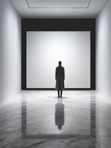 whitespace,minimalism,white room,standing man,a dark room,white space,wall,emptiness,visual effect lighting,background vector,art gallery,digital rights management,social distancing,scenography,empty space,black businessman,display advertising,silhouette of man,contemporary witnesses,self hypnosis,Illustration,Black and White,Black and White 09