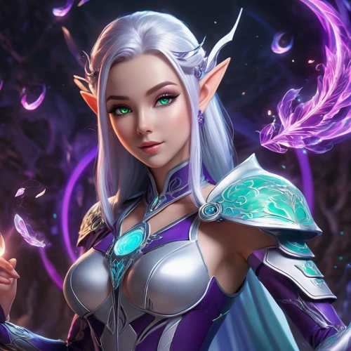 violet head elf,show off aurora,monsoon banner,blue enchantress,sorceress,dark elf,elza,elven,fantasy portrait,aurora,twitch icon,zodiac sign libra,venera,mezzelune,libra,summoner,lavendar,wall,elsa,eufiliya,Unique,3D,3D Character