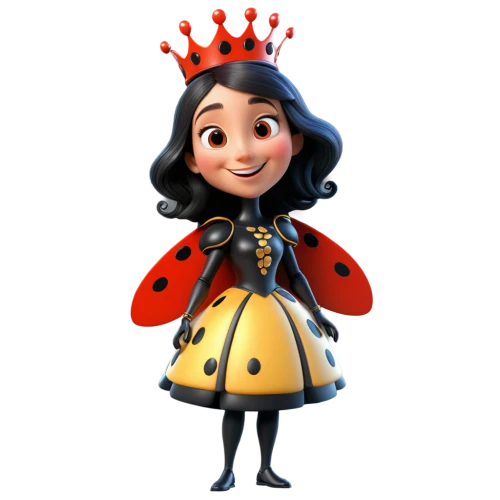 queen of hearts,queen bee,lady bug,princess sofia,vanessa (butterfly),two-point-ladybug,crown render,clove,disney character,clove-clove,ladybug,cute cartoon character,queen crown,princess anna,fairy tale character,viceroy (butterfly),ladybugs,tiana,asian lady beetle,queen s,Unique,3D,3D Character