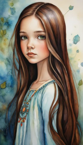 mystical portrait of a girl,little girl in wind,girl in flowers,flower painting,cloves schwindl inge,girl portrait,girl in a long,boho art,fantasy portrait,art painting,fairy tale character,faery,girl drawing,watercolor women accessory,lily of the field,watercolor background,portrait of a girl,little girl fairy,fantasy art,photo painting,Conceptual Art,Daily,Daily 34