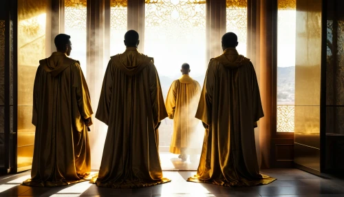 orange robes,monks,buddhists monks,the three wise men,three wise men,clergy,the abbot of olib,three kings,theravada buddhism,holy 3 kings,holy three kings,procession,priesthood,musei vaticani,vaticano,carmelite order,contemporary witnesses,archimandrite,hall of the fallen,pilgrimage