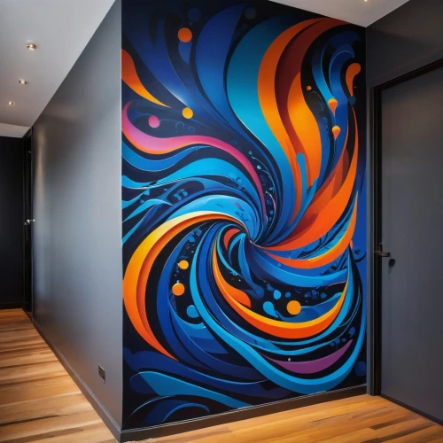 wall decoration,wall paint,wall painting,modern decor,wall art,patterned wood decoration,whirlpool pattern,wall panel,colorful spiral,aboriginal painting,coral swirl,contemporary decor,wooden wall,room divider,wall plaster,interior decoration,wall decor,aboriginal art,glass painting,painted wall,Art,Artistic Painting,Artistic Painting 33