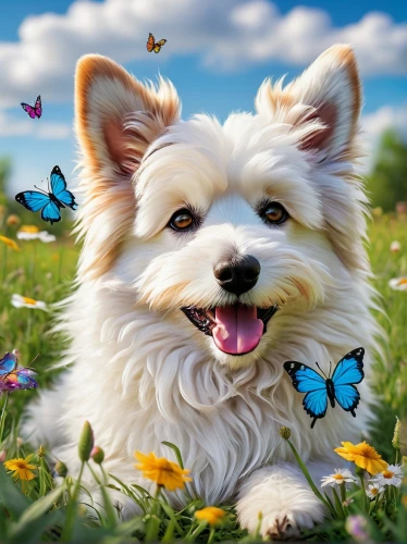 cheerful dog,west highland white terrier,dog photography,english white terrier,indian spitz,butterfly background,papillon,flower background,dog pure-breed,yorkshire terrier,cheerfulness,pet vitamins & supplements,german spitz mittel,dog-photography,german spitz,dog angel,norwich terrier,biewer yorkshire terrier,bichon frisé,cute puppy,Art,Classical Oil Painting,Classical Oil Painting 31