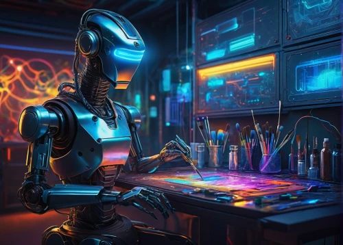 man with a computer,cyberpunk,cybernetics,sci fiction illustration,cyber,watchmaker,computer,artificial intelligence,robotic,barebone computer,robotics,clockmaker,mechanical,automation,computer freak,arduino,computer art,electronics,industrial robot,girl at the computer,Illustration,Retro,Retro 17