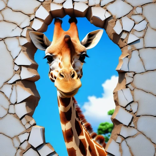 giraffe,giraffes,giraffidae,giraffe head,two giraffes,giraffe plush toy,children's background,wall,whimsical animals,child's frame,3d background,lego frame,animal zoo,creative background,longneck,long neck,anthropomorphized animals,zoo,serengeti,animal world
