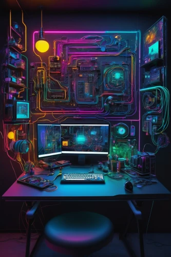 computer room,computer art,computer desk,computer,computer workstation,cyberpunk,the server room,cyber,cyberspace,desktop computer,barebone computer,computer freak,trip computer,computer system,ufo interior,study room,electronics,cinema 4d,modern office,desk,Art,Artistic Painting,Artistic Painting 49