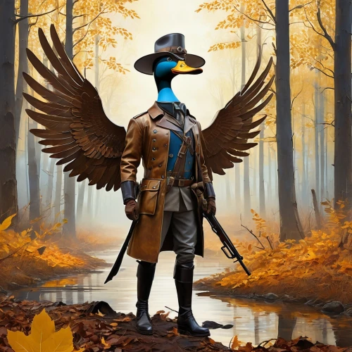 pilgrim,ranger,pubg mascot,the sandpiper general,thanksgiving background,military raptor,avian,falconer,eagle vector,gooseander,conquistador,park ranger,vigilant,blue peacock,veteran,hunting decoy,landjäger,patrols,raven rook,the wanderer,Art,Artistic Painting,Artistic Painting 44