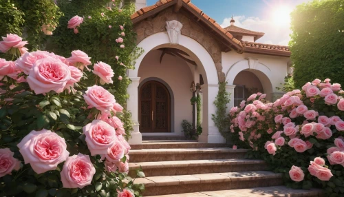 noble roses,alhambra,beautiful home,blooming roses,pink roses,splendor of flowers,positano,rose arch,floral greeting,landscape rose,historic rose,floral corner,rose garden,way of the roses,3d rendering,the threshold of the house,garden door,esperance roses,hacienda,marrakech,Photography,General,Realistic