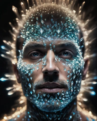 cyborg,shaman,electro,yuri gagarin,avatar,cinema 4d,fractalius,dr. manhattan,iceman,chainlink,human,biomechanical,aquaman,3d man,futura,cgi,humanoid,computer art,drawing with light,cybernetics,Photography,Artistic Photography,Artistic Photography 04