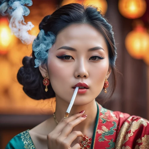vintage asian,smoking girl,geisha,oriental girl,geisha girl,oriental princess,asian woman,japanese woman,vietnamese woman,asian culture,girl smoke cigarette,cigarette girl,oriental,joss stick,victoria smoking,mulan,smoking,e-cigarette,smoke dancer,traditional chinese,Photography,General,Realistic