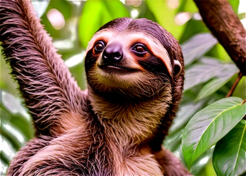 pygmy sloth,tree sloth,three-toed sloth,two-toed sloth,sloth,coatimundi,slothbear,slow loris,lemur,mustelid,cercopithecus neglectus,cute animal,ring-tailed,tamarin,coraciiformes,madagascar,loris,anteater,polecat,mustelidae,Illustration,Realistic Fantasy,Realistic Fantasy 21