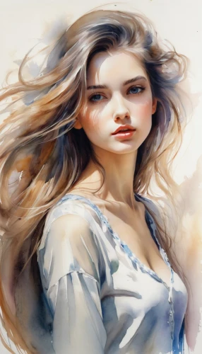 mystical portrait of a girl,world digital painting,digital painting,white lady,photo painting,young woman,girl portrait,fantasy portrait,girl in a long,portrait background,portrait of a girl,digital art,girl drawing,art painting,little girl in wind,jessamine,watercolor women accessory,romantic portrait,young lady,painting technique,Illustration,Paper based,Paper Based 11