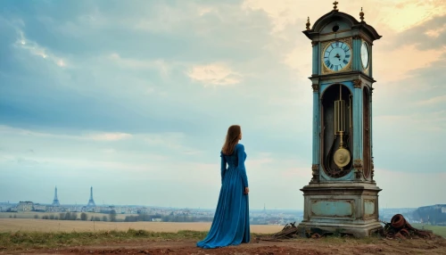 girl in a long dress,grandfather clock,orsay,universal exhibition of paris,tuileries garden,girl in a long,versailles,the eleventh hour,girl in a historic way,clockmaker,conceptual photography,paris,tower clock,digital compositing,world clock,hourglass,clock face,miss circassian,clock,alice in wonderland,Photography,General,Realistic