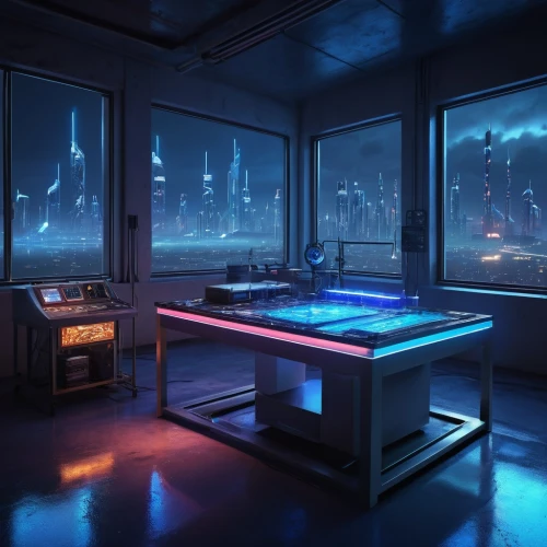 cold room,sci fi surgery room,computer room,cyberpunk,futuristic landscape,aqua studio,ufo interior,research station,blue room,scifi,game room,computer desk,the server room,study room,sci-fi,sci - fi,sci fiction illustration,desk,refinery,docked,Art,Classical Oil Painting,Classical Oil Painting 10