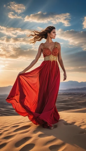 girl on the dune,desert rose,desert background,capture desert,girl in a long dress,desert flower,red cape,red sand,man in red dress,belly dance,sahara,celtic woman,sand road,red gown,desert run,moving dunes,woman walking,red tunic,gypsy soul,admer dune,Photography,General,Realistic