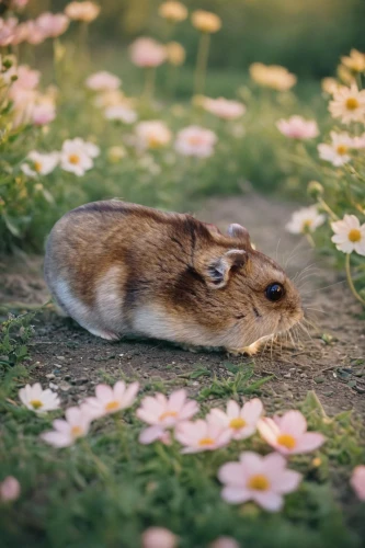 meadow jumping mouse,grasshopper mouse,field mouse,white footed mouse,jerboa,kangaroo rat,wood mouse,bunny on flower,baby rabbit,dormouse,audubon's cottontail,white footed mice,musical rodent,degu,gerbil,mountain cottontail,small animal,meadow vole,flower animal,field hare
